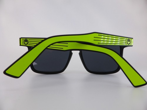 Dragon Sunglasses MANSFIELD Matte Black Lime - Grey Lenses - Made in Italy - Picture 6 of 7