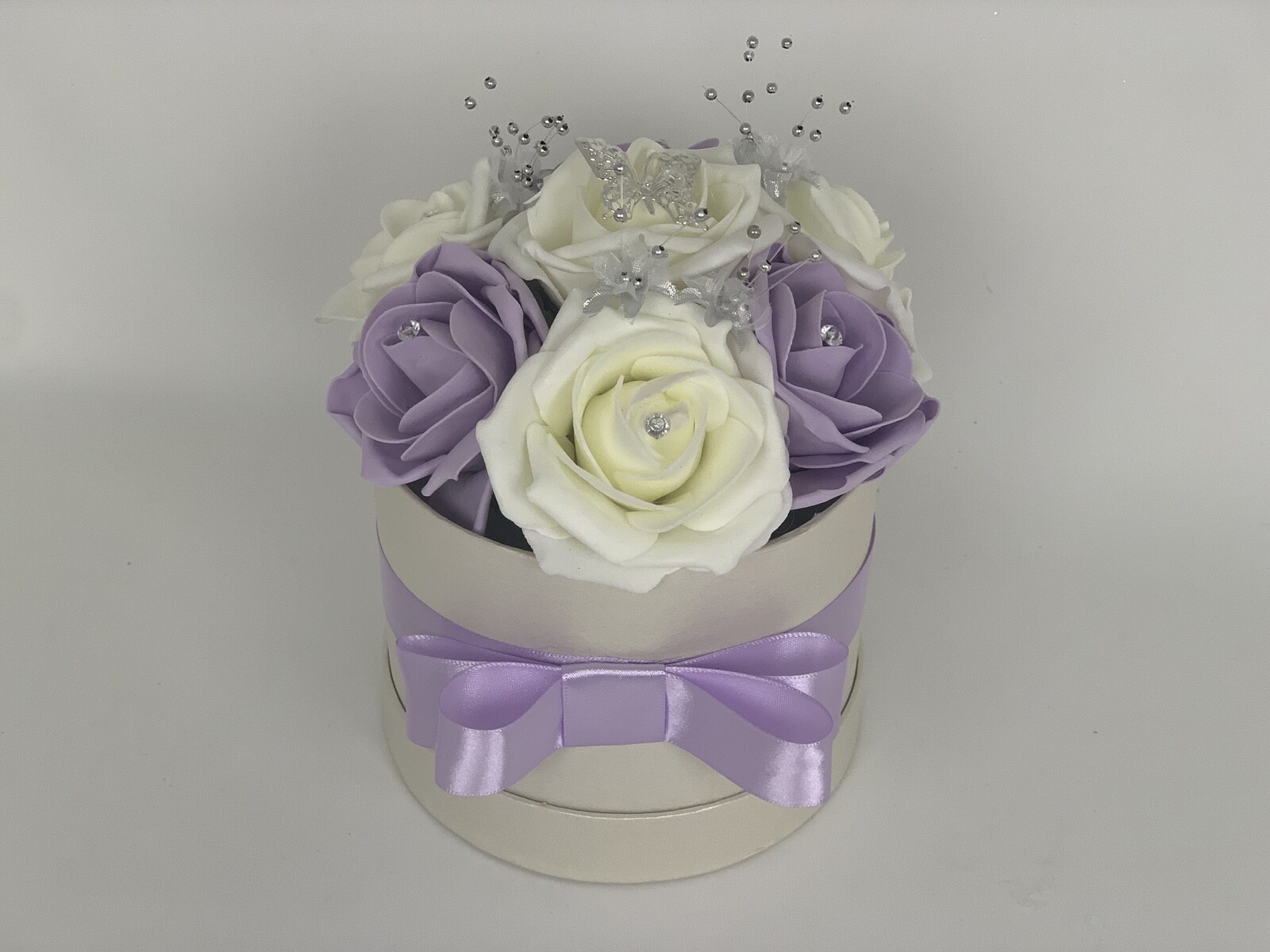 Artificial Flowers In A Hat Box Artificial Foam Roses Birthday