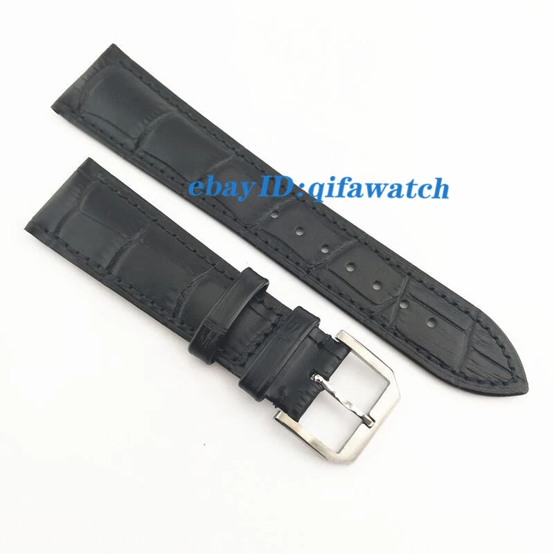 22mm Parnis Marrón Negro Azul Cuero Correa Hebilla de Acero Ajuste Reloj Hombre P823 Foto 2 de 4