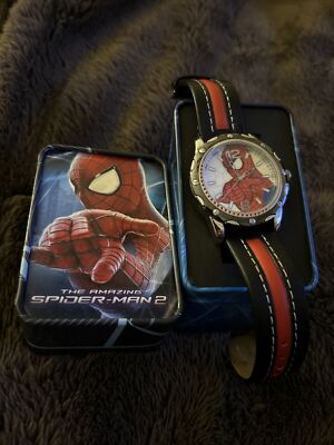 Spider-Man 2 Watch Accutime Leather Band New! Old Stock W/Tin