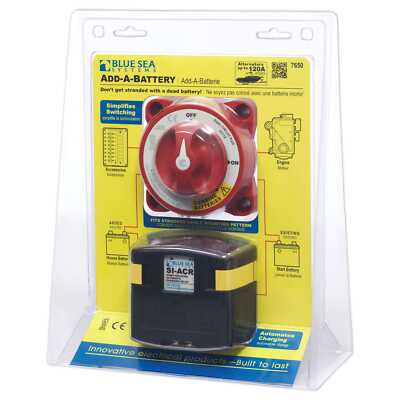 Blue Sea 7650 Add-A-Battery Kit 120A Battery Switch Automatic Charging Relay