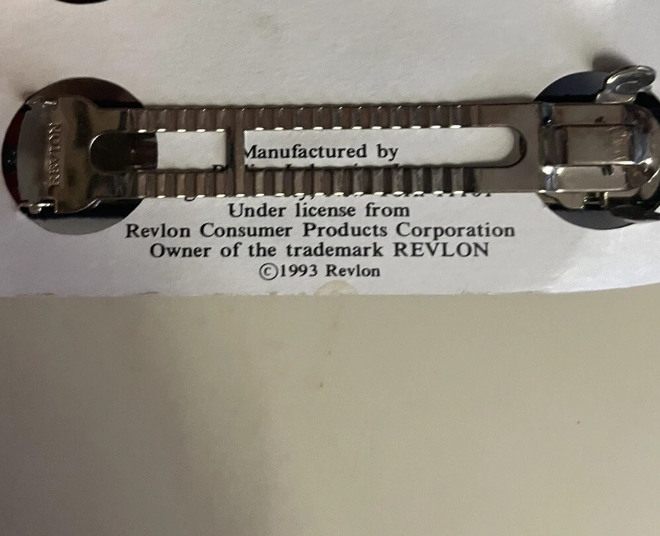 Vintage 1993 REVLON Barrette Black/Red Fabric Two - Image 3 of 4