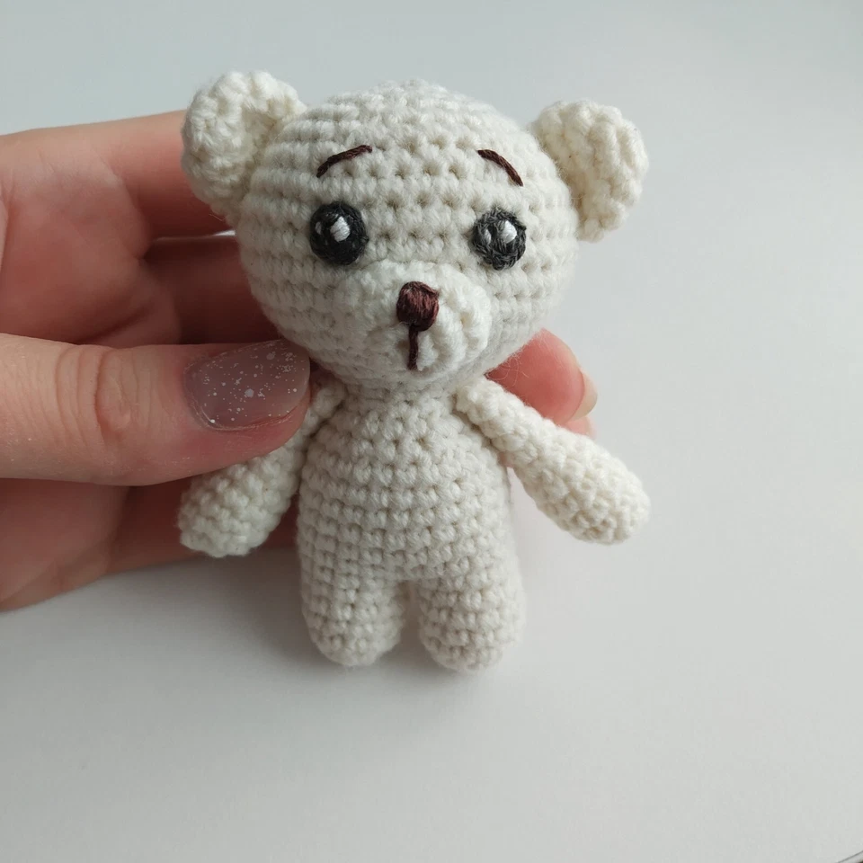 LITTLE CROCHET BEAR. HANDMADE SOFT TOY. STUFFED BEAR. AMIGURUMI BEAR. - Image 4 of 4