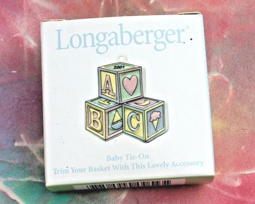 Longaberger Tie-On Baby 2001 ABC Building Blocks #39594, NOS FREE SHIP! - Picture 4 of 7