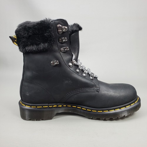 DR. MARTENS 1460 Serena Collar Faux Fur Lined Lace Up Combat Boots Womens Size 9 - Picture 3 of 12