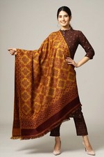 Large Superior Jamavar Shawl Paisley Jamawar from India Pashmina Mustard Yellow