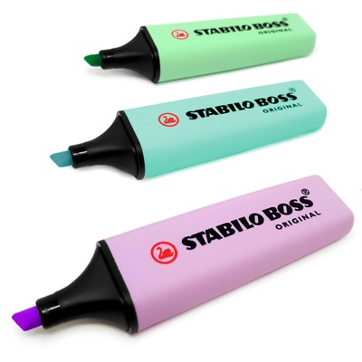 x STABILO BOSS Original Pastel Highlighter Markers Mint