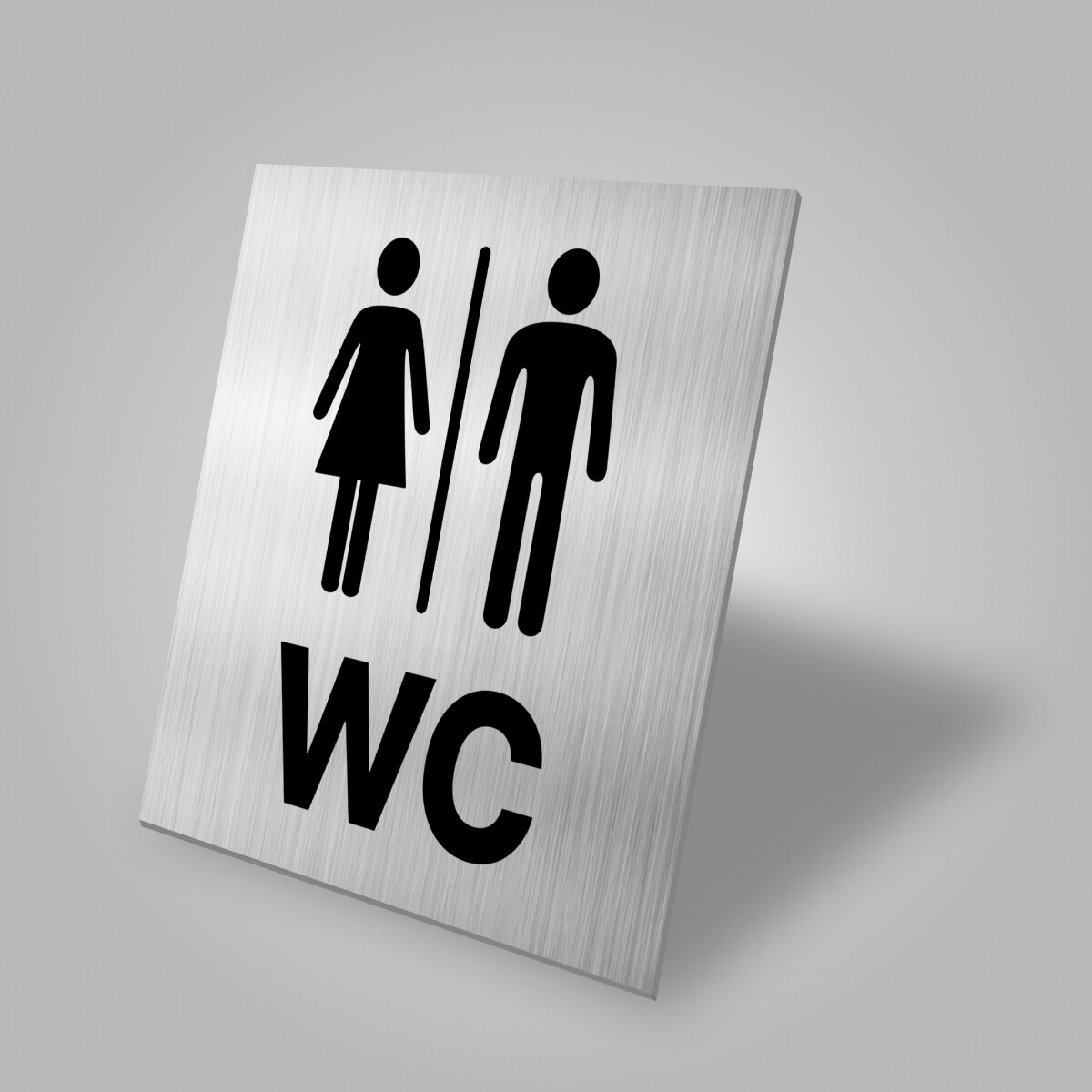 WC Schild Herren – 12x12 Cm Alu-Verbundschild, Wetterfester Druck, Mit Klebepunkten, Abgerundete Ecken