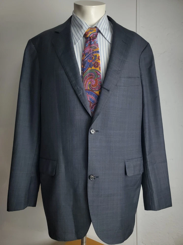 Traje Presidencial J Press Para Hombres 42 Largo Gris Chaqueta de Lana a Cuadros Pantalón con Puños 35X30 Foto 3 de 4