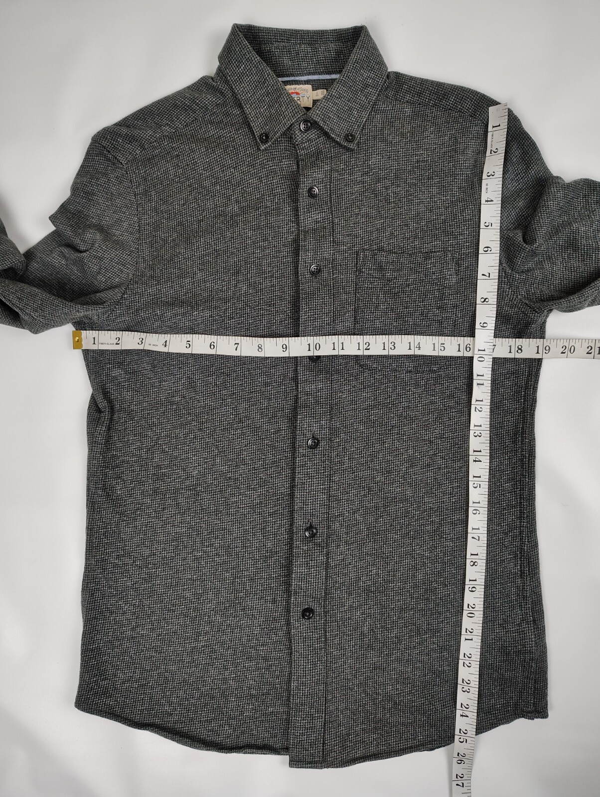 Faherty Houndstooth Knit Flannel Button Down Shir… - image 12