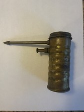 Vintage Eagle Brass Oil Can Metal Finger Pump Oiler Made In USA Needs Cleaned