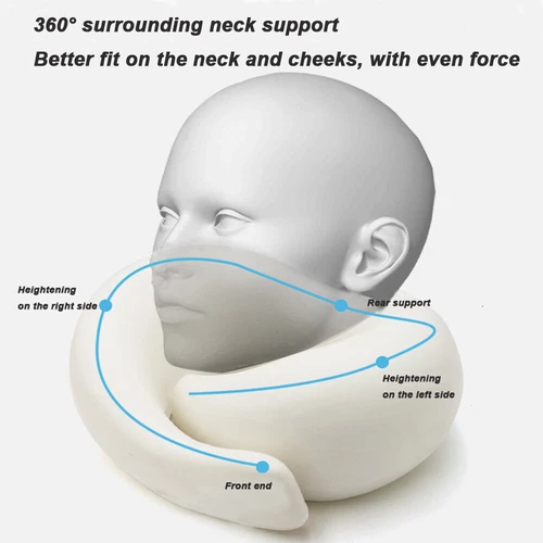 Travel Neck Pillow Memory Foam Portable Soft U Shaped Pillow Neck Head Support - Picture 11 of 17