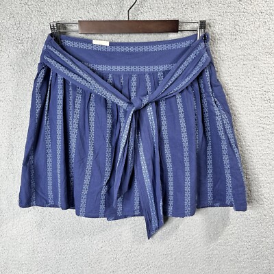 Old Navy Womens Skirt Size 10 Blue Pleated Mini Flare Wide Waist Short A  Line