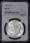 1889-S Morgan Silver Dollar $1 NGC AU55 - Strong Luster!