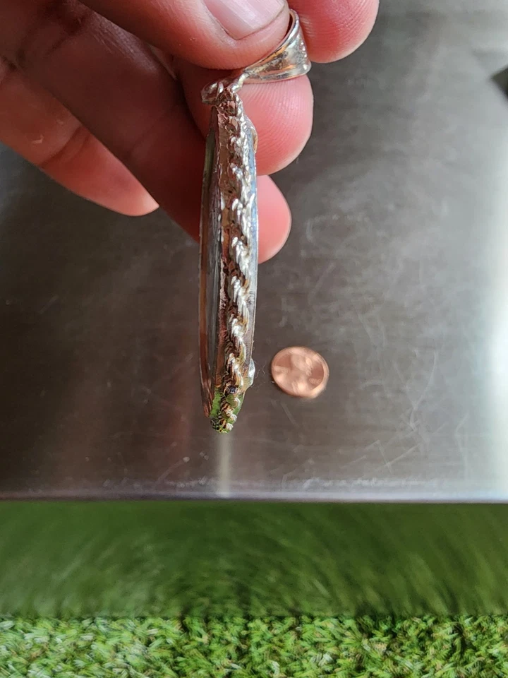 Men's Fine Silver 1 oz Eagle Dollar Coin Charm with Rope Bezel Pendant 2016 - Image 4 of 4