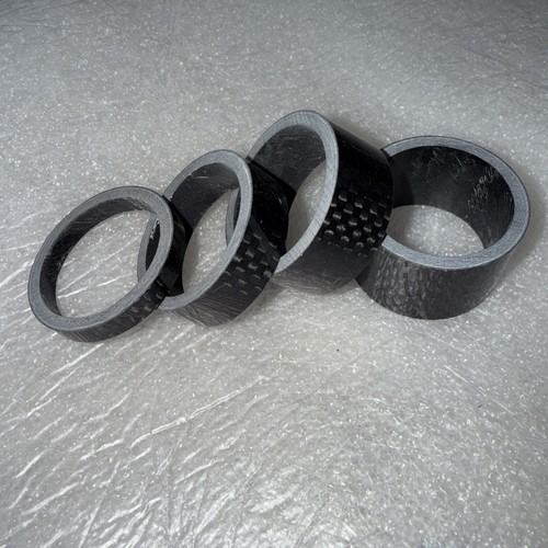 4 PCS 1 1/8" 3K Carbon Effect Headset Spacer 5mm, 10mm, 15mm, 20mm - Picture 1 of 5
