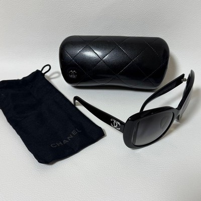 CHANEL Coco Mark Icon Sunglasses 5183-A Black Gradient Lenses Women's with Case