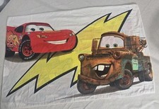 VTG Disney Pixar Cars Lighting McQueen  Tow Mater Pillowcase Cotton Poly Blend