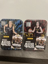 Brand New! 2025 Panini Prizm WNBA Caitlin Clark + Paige Bueckers 4 Pack Tins X2