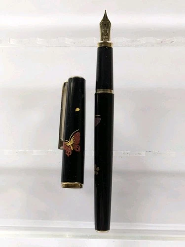 Vtg Urushi Black Gt Sailor Fountain Pen - Steel Tigp M Nib video thumbnail