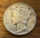 1945 Mercury Dime Philadelphia WWII End 90% Silver Winged Liberty Coin
