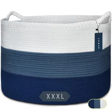 COMSE Extra Large Blanket Basket, Storage Basket, Laundry Basket, 21.7”x 13.8”,