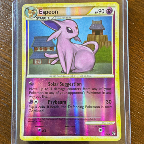 Espeon Undaunted 2/90 Holo Holo Rare Pokemon TCG English 2010 Stage 1 90 HP