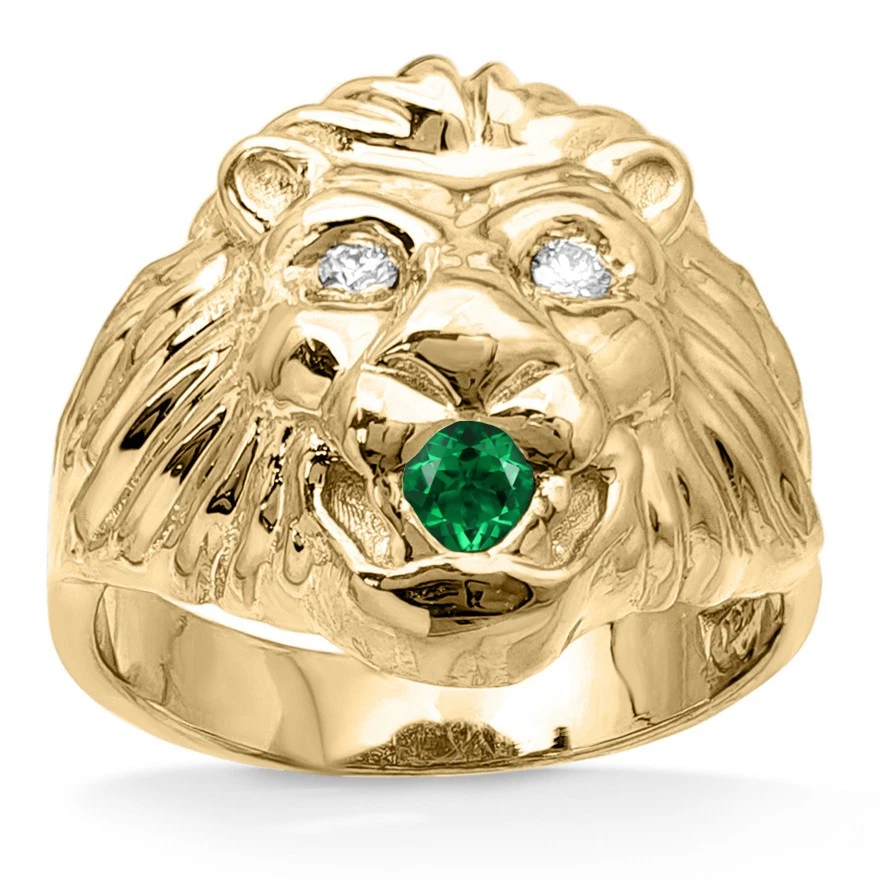 ライオンデザインリング Gold Lion Ring In Fine Diamond Rings for sale | eBay
