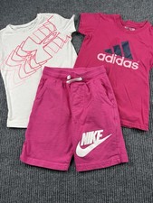 Girls Youth Small Nike Adidas Under Armour Outfit Bundle Pink Shorts Shirts Lot