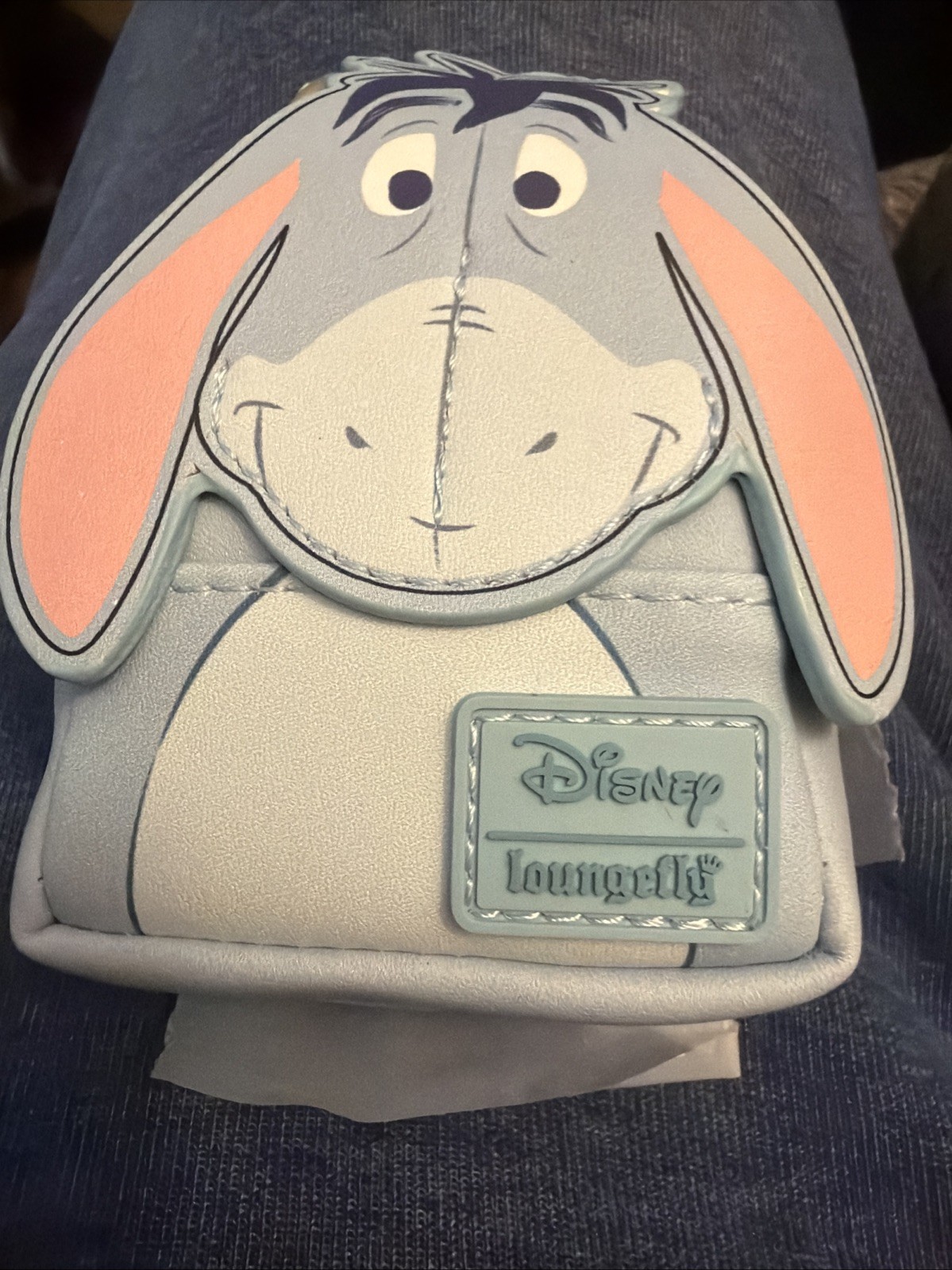 Disney Loungefly Eeyore Mini Backpack Keychain Pouch Coin Purse w/ Key Ring