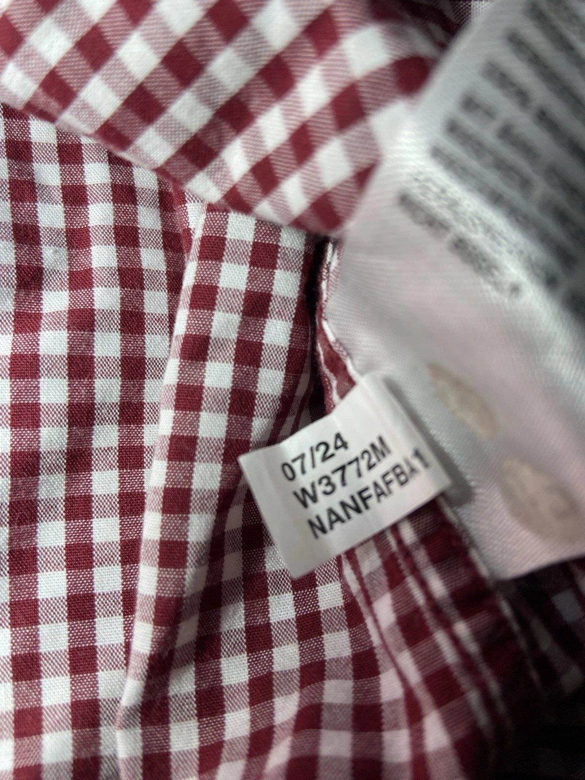 Nautica Wrinkle Resistant Shirt Men's XL Red Gingham Check Button Down image 6