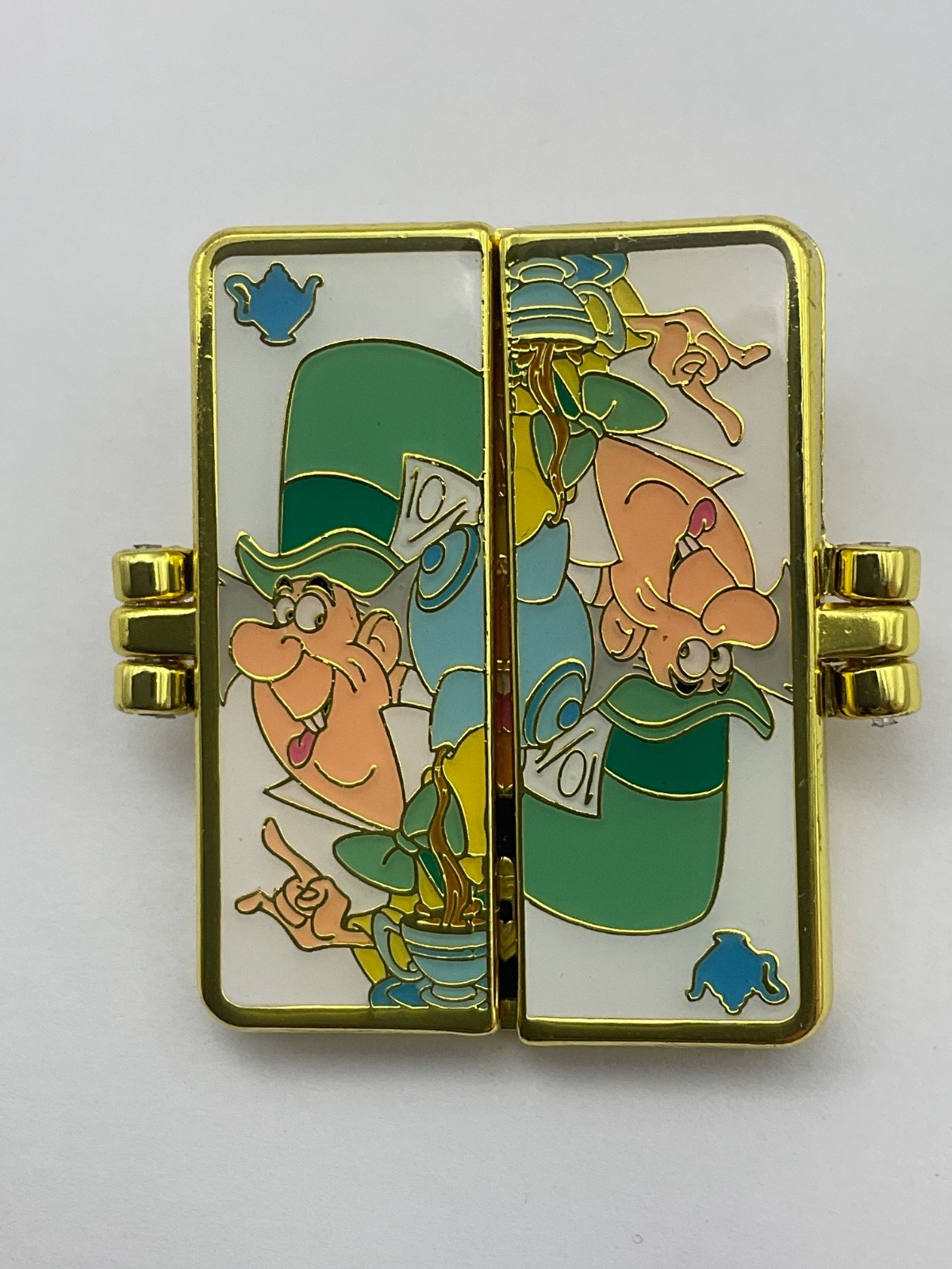 Madhatter Playing Card March Hare & Dormouse Scene Loungefly Pin H4