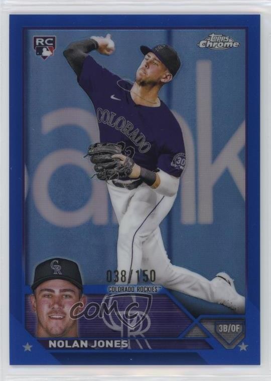2023 Topps Chrome Blue Refractor 38/150 Nolan Jones #43 ms9