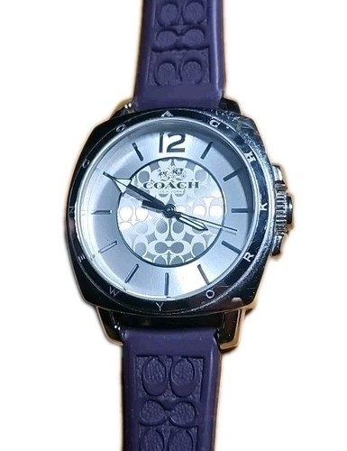 COACH BOYFRIEND SILVER PURPLE SILICONE WOMEN'S WATCH AUTHENTIC COACH WATCH