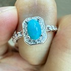 925 Sterling Silver Ring 5x3mm Natural Blue Turquoise Gemstone Zircon Jewelry — photo 4
