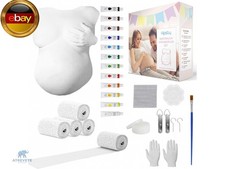 Hipsty Gipsabdruck Babybauch Set mit (23m) Gipsbinden, 12 Acrylfarben &