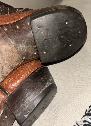 Hondo 2576 Bi Pull Shoulder Cowboy Boots Sz 9D Brown - Picture 9 of 10