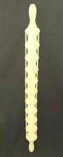 VTG LRG 24" WOOD RAVIOLI PASTA ROLLING PIN PRESS - 10 SLOT 4 ROW RUSTIC KITCHEN