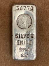 Rare Emirates 1Kg Cast Silver Bullion Bar 85.87 per troy oz