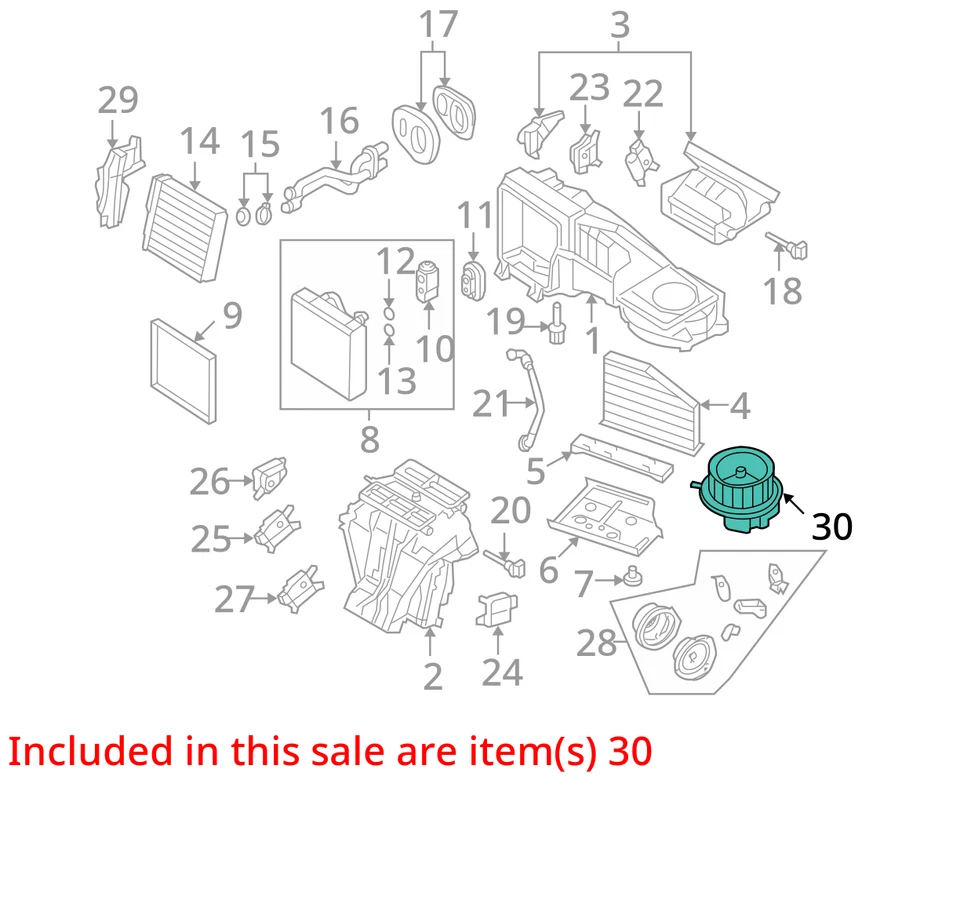 Motor soplador doble zona Climatronic Opt 9AK compatible con 07-14 EOS 2732701 Foto 3 de 4
