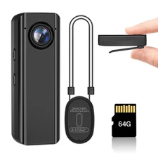 Mini Body Camera 64GB, 4K 30FPS Action POV Camcorder, Wearable Body Worn Cam ...