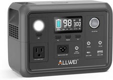 ALLWEI Portable Power Station 300W (Peak 600W) Upgraded, 256Wh LiFePO4 Battery B
