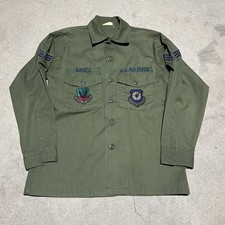 Vintage Og-107 Button Up Men s Shirt Air Force Command 15.5x33 USA Military