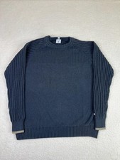 Columbia Sweater Mens Large Blue 100 Cotton Crewneck Ribbed Knit Pullover