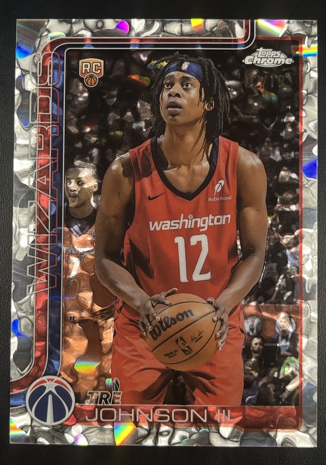2025-26 Tre Johnson III Topps Chrome 1st Day Issue Silver Refractor /12 #256 SSP