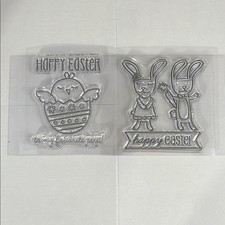 Clear Easter Bunny and Egg Stamps