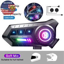 Bluetooth Motorcycle Helmet Headset Wireless IPX6 Waterproof Noice Reduction Ear