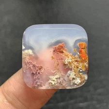 Scenic Moss Agate Cabochon 21x20x4.5mm High Quality 21.5 ct