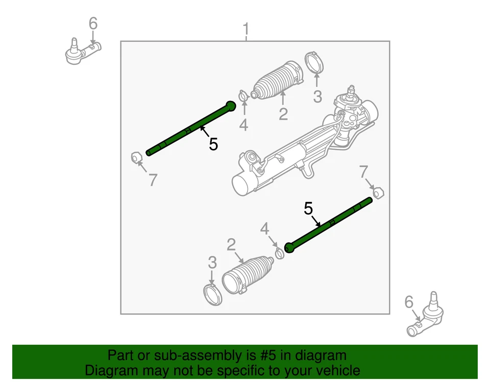 Genuine Ford 2009-2011 Ford Focus - Inner Tie Rod 9S4Z-3280-A - Image 2 of 4