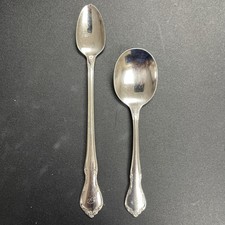 Vintage Toddletime Oneida Stainless Baby Spoon Set 5.5   4.5  True Rose  P  